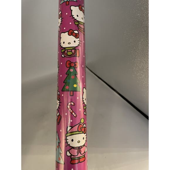 NEW HELLO KITTY Christmas Holiday GIFT Wrapping Paper 100 Sq Ft HTF! - Picture 2 of 5